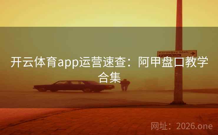 开云体育app运营速查:阿甲盘口教学合集