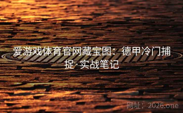 爱游戏体育官网藏宝图：德甲冷门捕捉·实战笔记